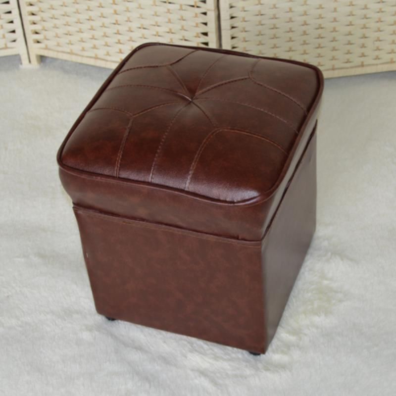 Mid-Century Modern Pouf Ottoman Faux Leather Upholstered Solid Color Square Ottoman Clearhalo 'furn' 'furn_ottomans_poufs' 'Furniture' 'Living Room Furniture' 'Ottomans & Poufs' 'ottomans_poufs' 1200x1200_4292c943-6f05-4826-b853-5e094eea2344