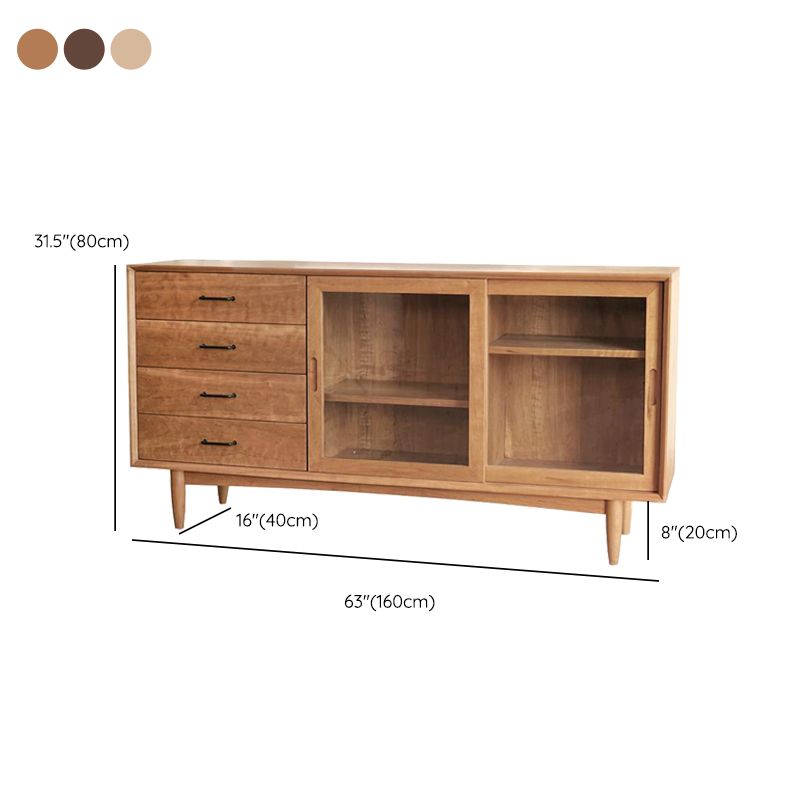 Wooden Storage Sideboard Modern Home Sideboard with Drawers and Sliding Door Clearhalo 'buffet_sideboard' 'Buffets & Sideboards' 'furn' 'furn_buffet_sideboard' 'Furniture' 'Kitchen & Dining Furniture' 1200x1200_4292e8de-124e-4d36-a9ba-dfff31352828