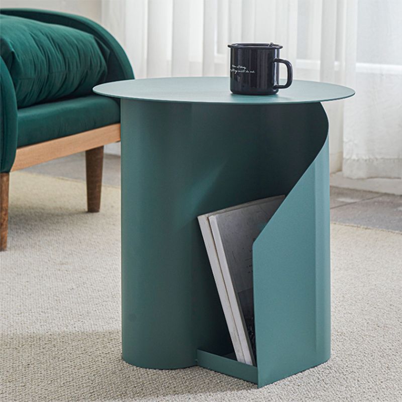 Contemporary Accent Side Table Iron Abstract with Storage Living Room Round Clearhalo 'Coffee & Accent Tables' 'End & Side Tables' 'end_side_tables' 'furn' 'furn_end_side_tables' 'Furniture' 'Living Room Furniture' 1200x1200_4293117b-d9ca-4b53-811e-1b171cc8b14f
