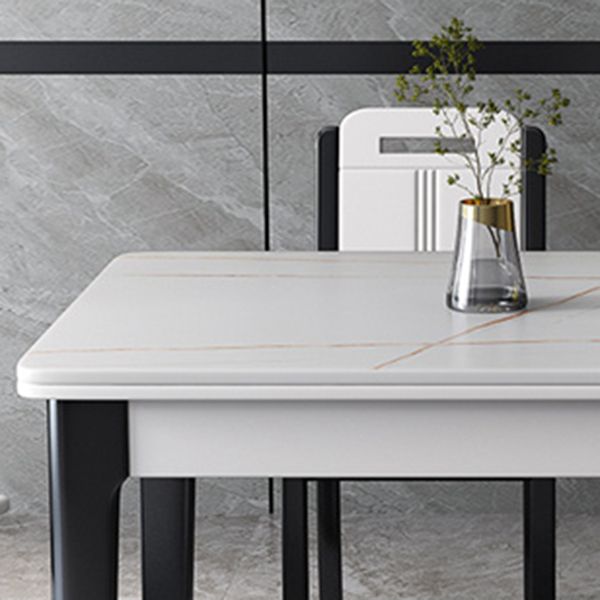 Mid-Century Rectangle Dining Table Sintered Stone Table with 4 Legs Base Clearhalo ' dining_table' 'Dining Tables & Seating' 'Dining Tables' 'furn' 'furn_dining_table' 'Furniture' 'furniture_dining_table' 'Kitchen & Dining Furniture' 'kitchen&dining_furn' 'kitchen' 'kitchen_dining_table' 1200x1200_42949422-1633-41cf-8922-fa42a45421b9