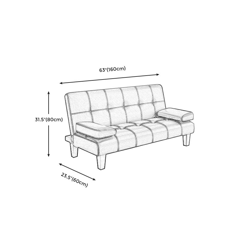 Contemporary Faux Leather and Velvet Reclining Convertible Settee Couch Clearhalo 'furn' 'furn_sofas' 'Furniture' 'Living Room Furniture' 'Sofa' 'sofas' 1200x1200_4294a343-4448-4258-888c-56047e69be32