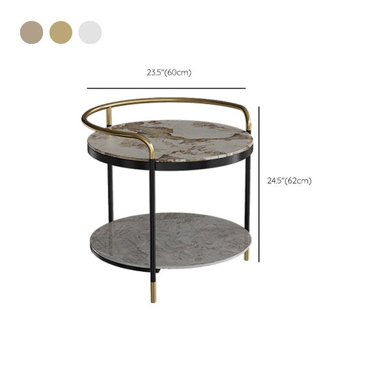 Contemporary with Shelf 3 Legs Round Double Tier Side End Table Clearhalo 'Coffee & Accent Tables' 'End & Side Tables' 'end_side_tables' 'furn' 'furn_end_side_tables' 'Furniture' 'Living Room Furniture' 1200x1200_42951589-4963-441a-ba69-ea51a95be7ab