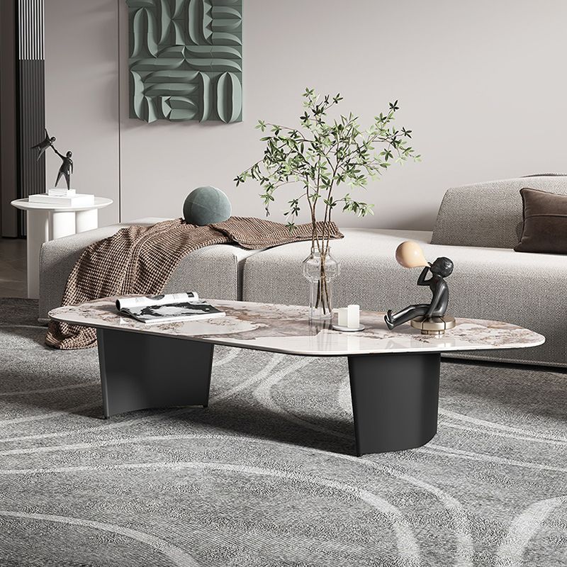 15"H Contemporary Cocktail Table Stone Sled Coffee Cocktail Table Clearhalo 'Coffee & Accent Tables' 'Coffee Tables' 'coffee_tables' 'furn' 'furn_coffee_tables' 'Furniture' 'Living Room Furniture' 1200x1200_4295a138-6a18-4e71-989f-3e5e8b6084c2