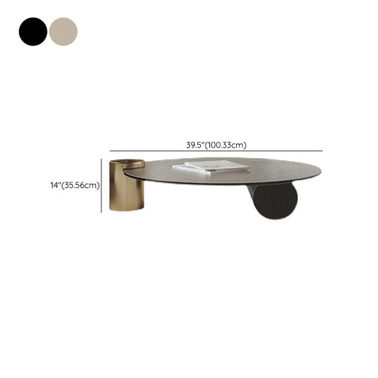 Tavolino in vetro rotondo 2 gambe tavolino tropicale singolo