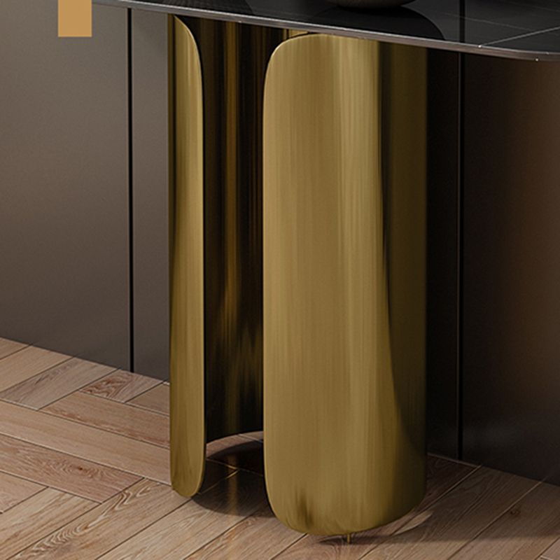 Mesa de acento de consola ovalada glamorosa con soporte de acero inoxidable para Hall