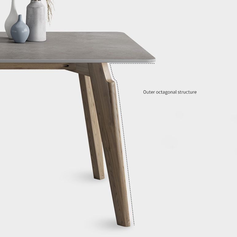 Rectangle Sintered Stone Grey Tone Dining Table Vintage 4 Legs Table for Dining Room Clearhalo ' dining_table' 'Dining Tables & Seating' 'Dining Tables' 'furn' 'furn_dining_table' 'Furniture' 'furniture_dining_table' 'Kitchen & Dining Furniture' 'kitchen&dining_furn' 'kitchen' 'kitchen_dining_table' 1200x1200_429841b2-8315-41d5-baaf-b4d540602195