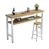 Industrial Style 40-inch Bar Table Wood Top Pub Table with Metal Base(only table) Clearhalo 'Bar Furniture' 'Bar Tables' 'bar_tables' 'furn' 'furn_bar_tables' 'Furniture' 'furniture_bar_tables' 'Kitchen & Dining Furniture' 'kitchen&dining_furn' 'kitchen' 1200x1200_429acf04-4303-46f9-9622-f7ff3c79c4db