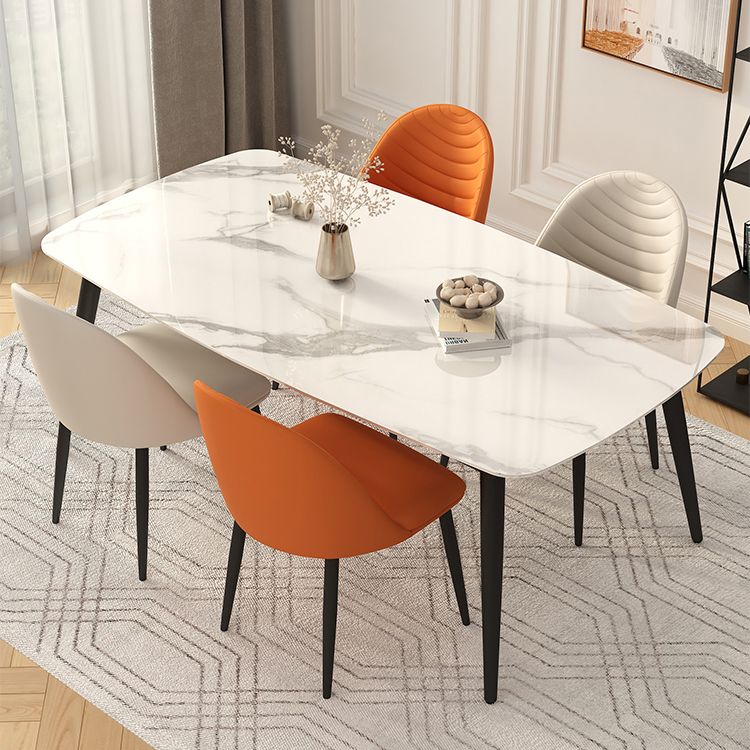 Contemporary Metal Dining Chairs Upholstered Armless Dining Leather Chairs for Home Use Clearhalo ' kitchen&dining_furn' 'Dining Chairs' 'Dining Tables & Seating' 'dining_chair' 'furn' 'furn_dining_chair' 'Furniture' 'furniture_dining_chair' 'Kitchen & Dining Furniture' 'kitchen' 1200x1200_429af2fe-9a8e-4f3f-b988-139c47520fa7