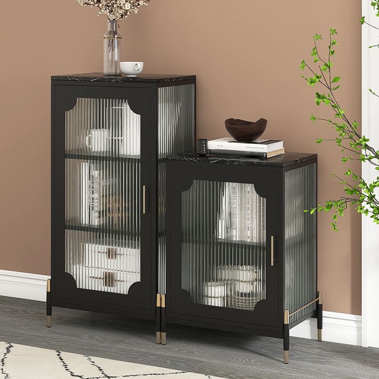 Glass Door Iron Sideboard Modern Server Cabinet with Storage for Living Room Clearhalo 'buffet_sideboard' 'Buffets & Sideboards' 'furn' 'furn_buffet_sideboard' 'Furniture' 'furniture_buffet_sideboard' 'Kitchen & Dining Furniture' 1200x1200_429b298f-2503-478b-8b0d-b58dca122c63