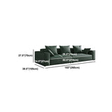 コンテンポラリーフェイクレザー/ベルベット標準ソファグリーンスクエアアームソファ