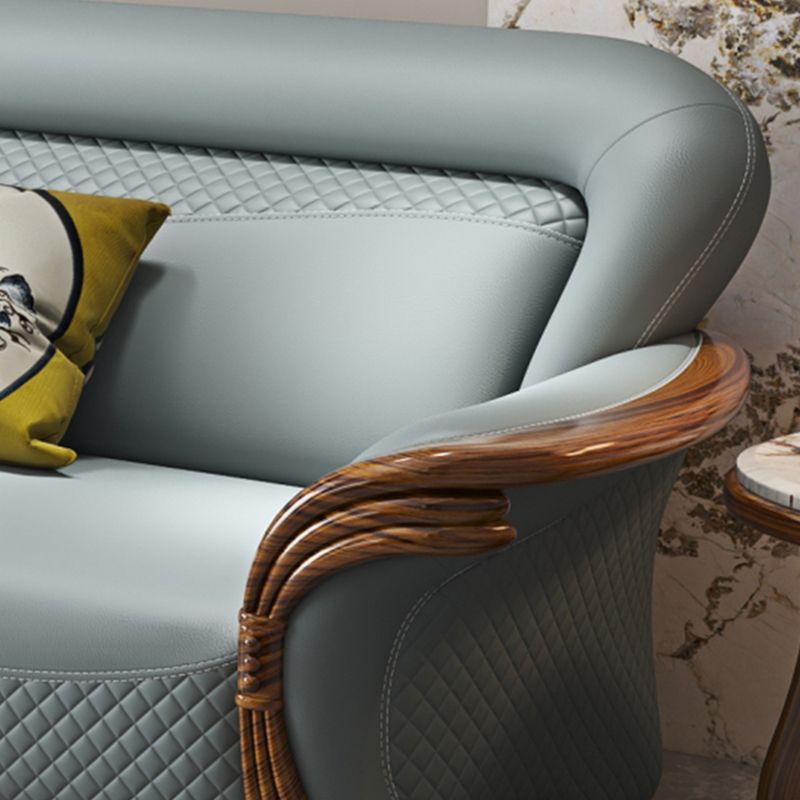 Solid Wood Contemporary Genuine Leather Flared Arm Sofa with Pillows Clearhalo 'furn' 'furn_sofas' 'Furniture' 'Living Room Furniture' 'Sofa' 'sofas' 1200x1200_429c38a8-244c-45fc-ab36-0102fc2afca9