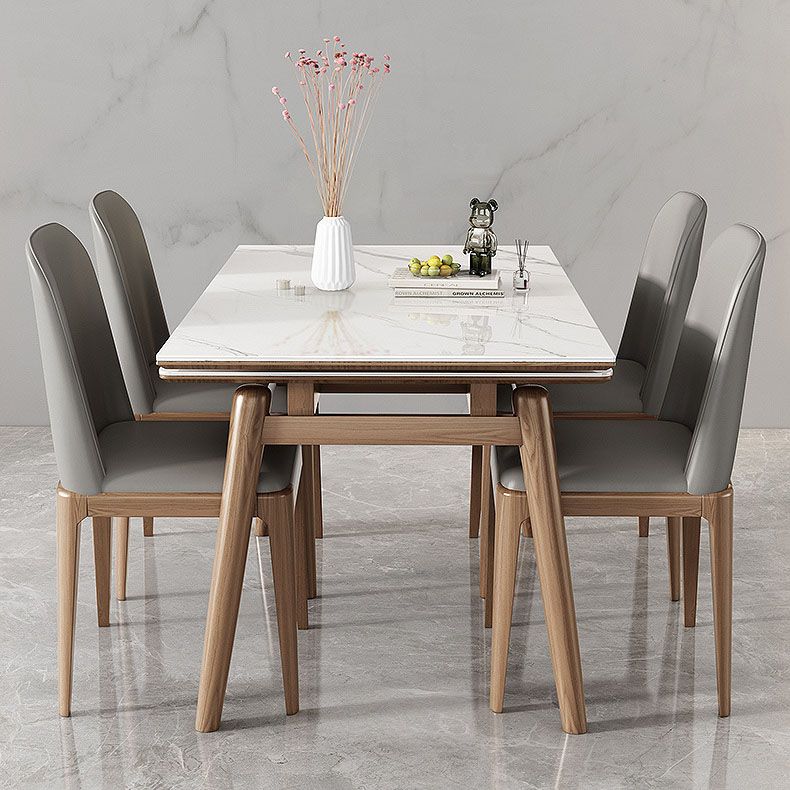 Modern Rectangle Dining Table Set 1/4/5/7 Pieces Dinette Set with Wooden Frame Clearhalo 'Dining Room Sets' 'Dining Tables & Seating' 'dining_room_set' 'furn' 'furn_dining_room_set' 'Furniture' 'Kitchen & Dining Furniture' 1200x1200_429d9c04-c8b4-4acd-ac3d-1ba55052ed01