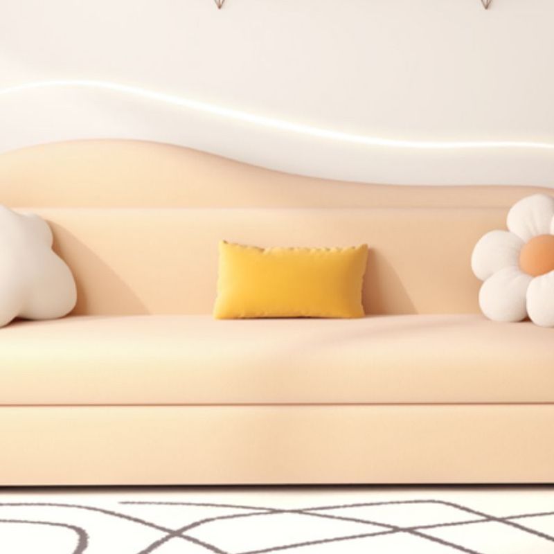 Divano dormiente imbottito in modernismo giallo chiaro divano dormiente curvo