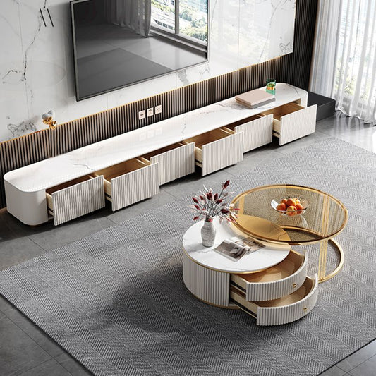 Console di supporto di archiviazione chiusa moderna console multimediale televisiva con 6 cassetti