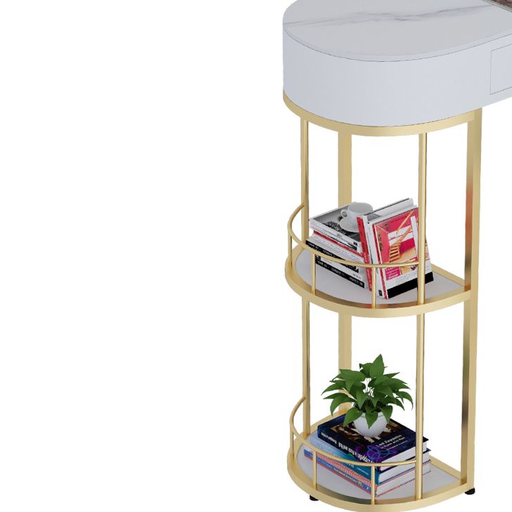 White Stone Glam Indoor Bar Dining Table Iron Double Pedestal Bistro Table Fixed Table Clearhalo 'Bar Furniture' 'Bar Tables' 'bar_tables' 'Furniture' 'furniture_bar_tables' 'Kitchen & Dining Furniture' 'kitchen&dining_furn' 'kitchen' 1200x1200_429ea2cd-32fb-4dd2-8d4d-f0d7c517c066