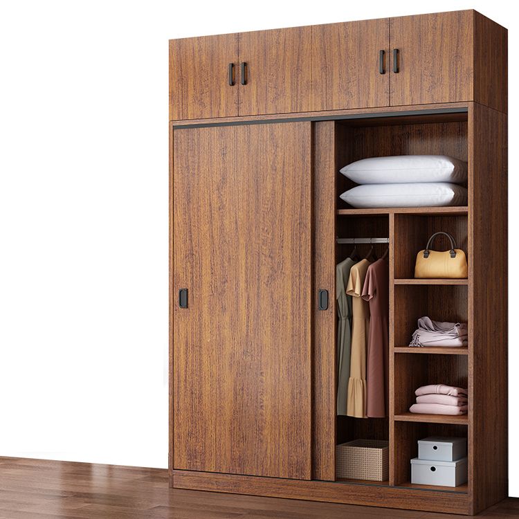 Modern Sliding Doors Wardrobe Wood Frame Freestanding Wardrobe Armoire