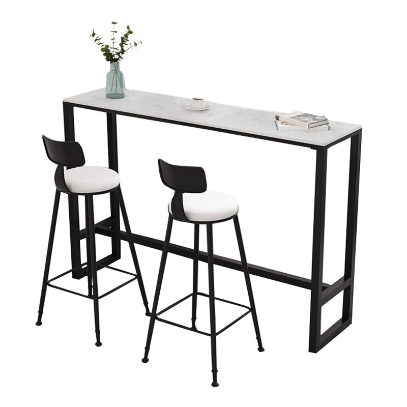 Juego de mesa de Bar rectangular contemporánea, mesa de Bar con estructura de hierro y taburetes, 1/3/5 Uds.