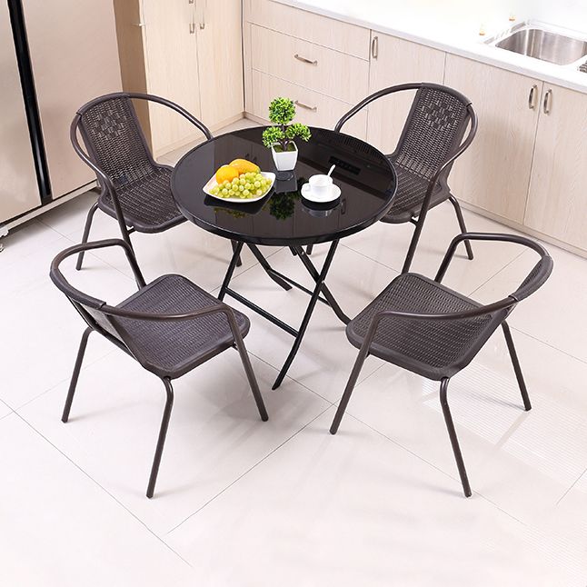 Round Shape Minimalist Style Dining Table Transparent Fixed Table of Glass Clearhalo ' dining_table' 'Dining Tables & Seating' 'Dining Tables' 'furn' 'furn_dining_table' 'Furniture' 'furniture_dining_table' 'Kitchen & Dining Furniture' 'kitchen&dining_furn' 'kitchen' 'kitchen_dining_table' 1200x1200_42a1db08-34e5-47e7-8bac-ca79582e0a9e