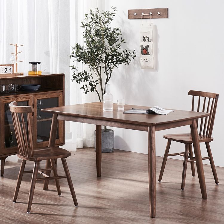 Mid-Century Modern Dining Table Brown Rectangle Solid Wood Dining Table Clearhalo ' dining_table' 'Dining Tables & Seating' 'Dining Tables' 'furn' 'furn_dining_table' 'Furniture' 'furniture_dining_table' 'Kitchen & Dining Furniture' 'kitchen&dining_furn' 'kitchen' 'kitchen_dining_table' 1200x1200_42a3d042-1c43-491a-8aab-d38a5f7c7fb7