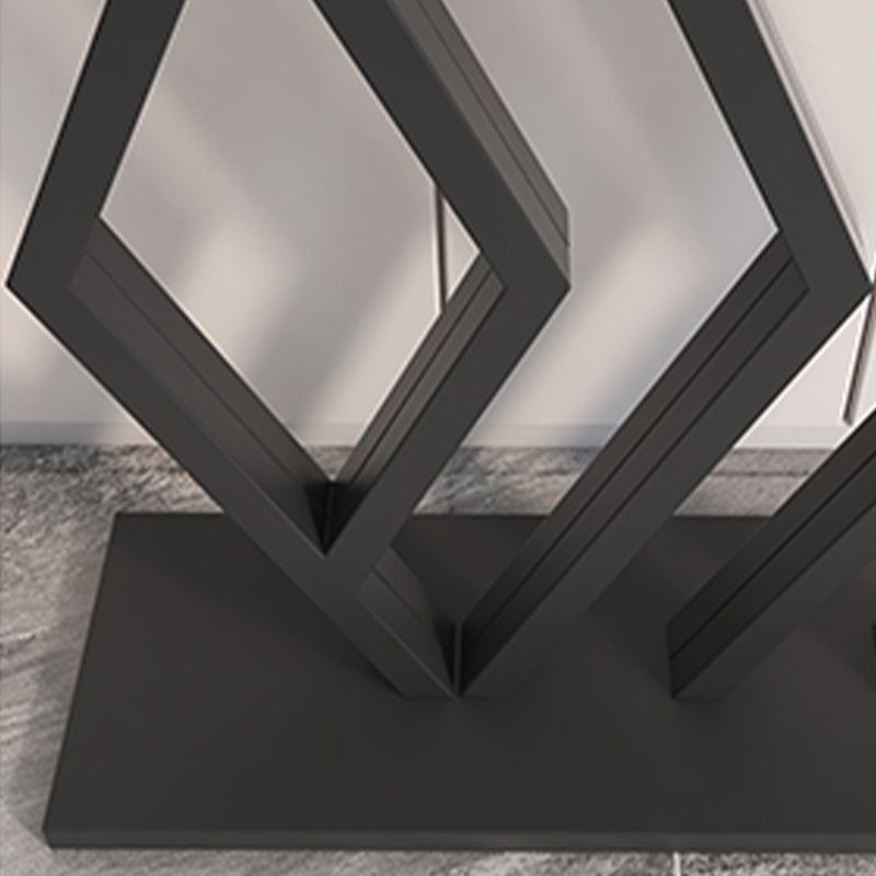 Tavolo di accento di metallo moderno mezza luna di divano console di divano in pietra per hall