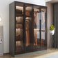 Contemporary Storage Cabinet Mirrored Finish Cabinet with Glass Door