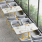 Industrial White Table for Restaurant Dining Table with Metal Base in Gold Clearhalo ' dining_table' 'Dining Tables & Seating' 'Dining Tables' 'furn' 'furn_dining_table' 'Furniture' 'furniture_dining_table' 'Kitchen & Dining Furniture' 'kitchen&dining_furn' 'kitchen' 'kitchen_dining_table' 1200x1200_42a539d0-68b2-4884-a27e-98f2d19a1ad0