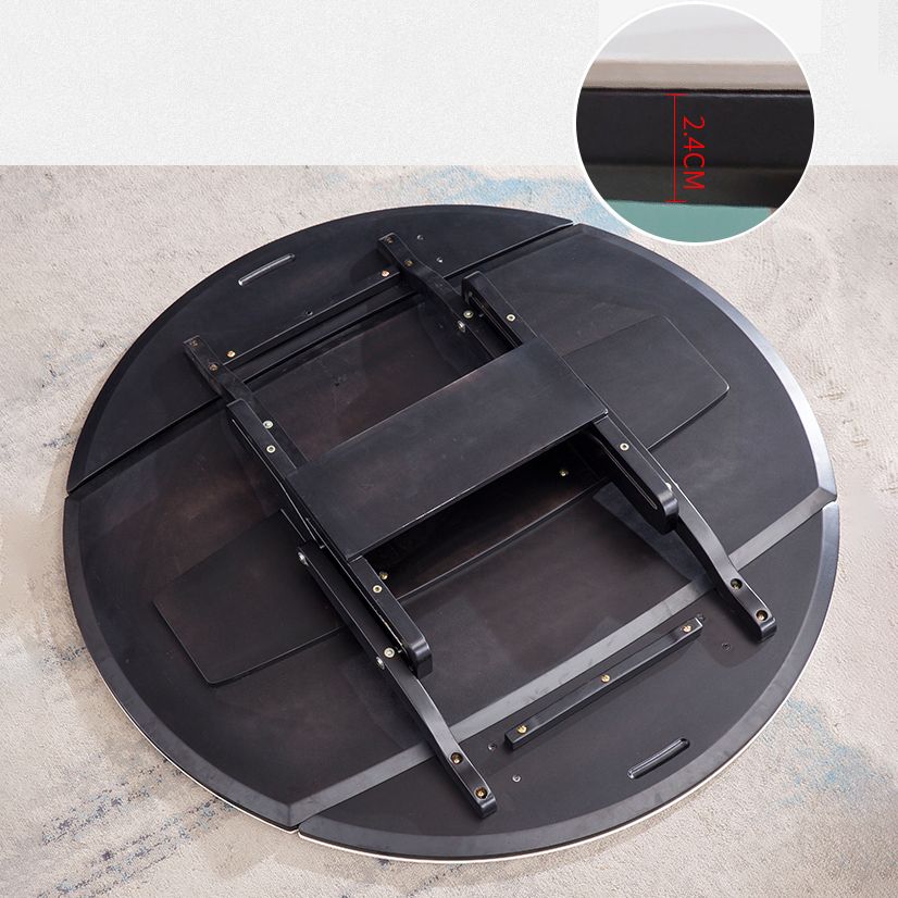 Contemporary Sintered Stone Top Dining Furniture 4 Black Legs Table Collapsible for Kitchen Clearhalo 'Dining Room Sets' 'Dining Tables & Seating' 'dining_room_set' 'furn' 'furn_dining_room_set' 'Furniture' 'furniture_dining_room_set' 'Kitchen & Dining Furniture' 'kitchen&dining_furn' 'kitchen' 1200x1200_42a6f300-5503-4eb1-81ea-b1150da923cb