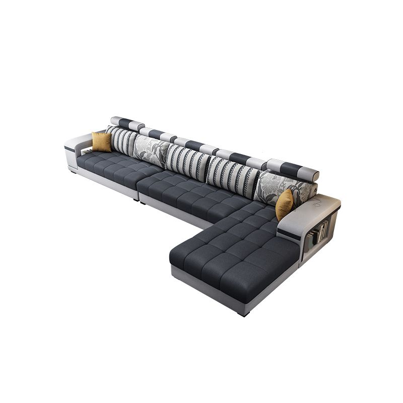 Divano contemporaneo di stoccaggio a slittamento del braccio quadrato.