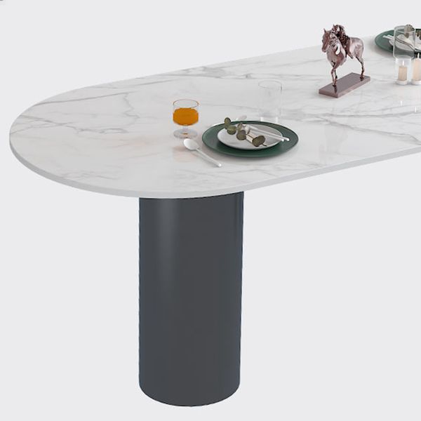 Mesa de comedor de base de trípode de piedra mesa de comedor de estilo contemporáneo para el hogar