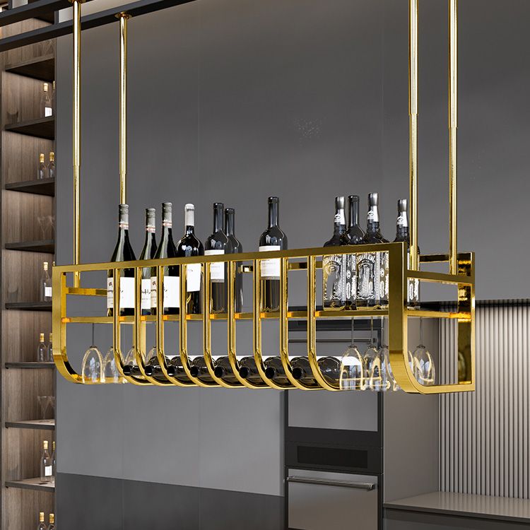 Luxe hangende wijnfleshouder metalen keukenwijn rack fles