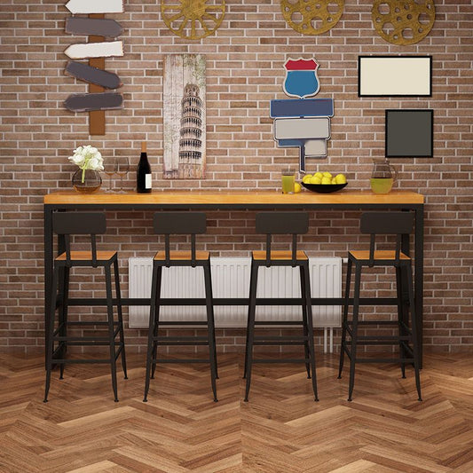 Tavolo da pub in legno massiccio barre altezza tavolo da bar rettangolo industriale per interno