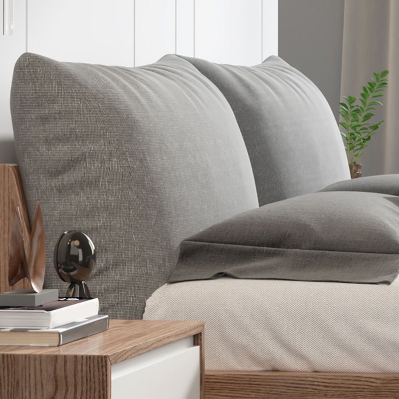 Legno a basso profilo a basso profilo imbottito Nordic da 35,43 pollici H-letto con testiera
