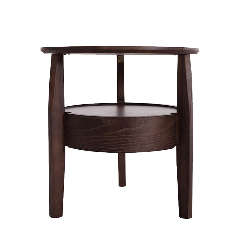 Modernistic Living Room Round 1-Drawer 3 Legs Solid Wood End Table