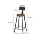 Juego de barra rectangular contemporáneo, mesa de mostrador de madera maciza de 1/3 piezas con taburetes de metal