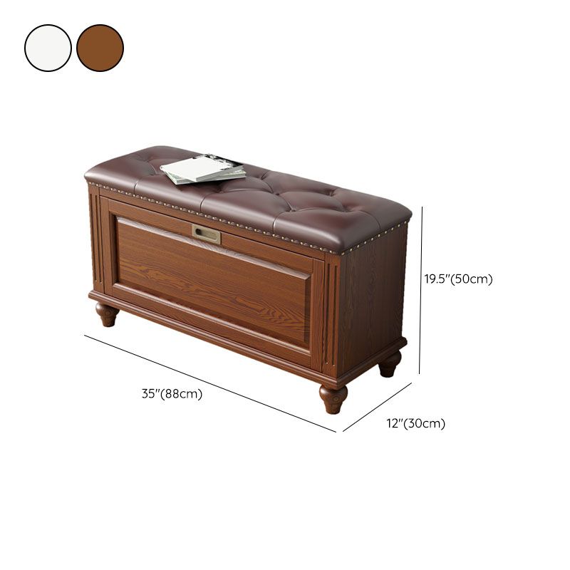 Traditional Entryway Bench Solid Wood Bench with Upholstered Clearhalo 'Benches' 'Chairs & Seating' 'furn' 'furn_benches' 'Furniture' 'Living Room Furniture' 1200x1200_42ab9824-d042-4ae5-afb6-8113e50af76e