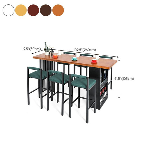 Industrial Style Bar Table Solid Wood Rectangle Bar Dining Table