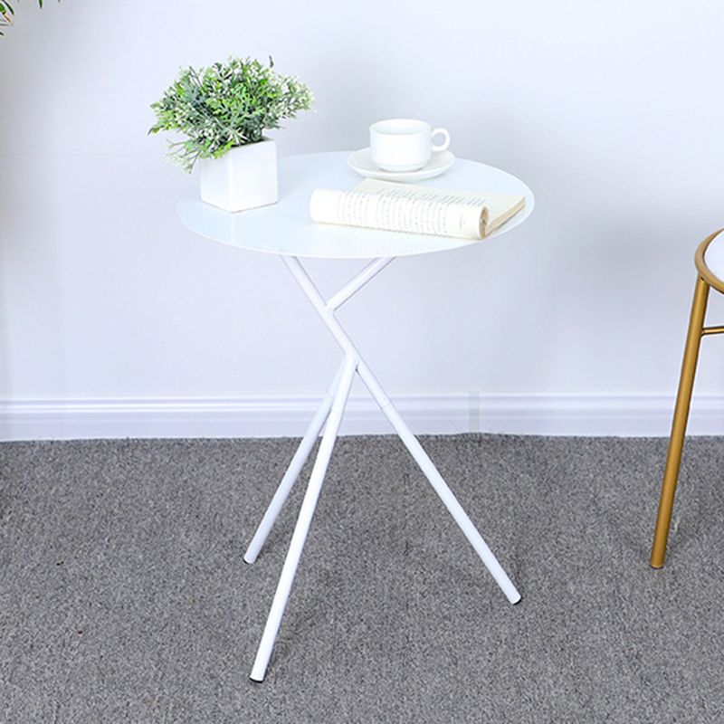 Modern Simple Iron Round Side Table Dia 17.7" 3 Legs End Table