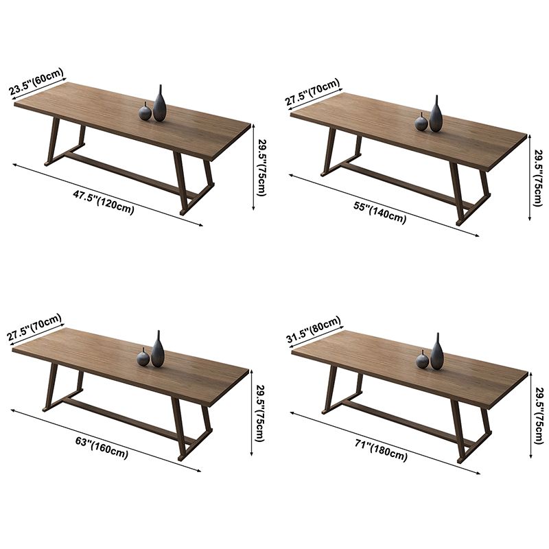 Pinewood Solid Wood Brown Tone Dining Table Simplicity Trestle Base Table for Dining Room Clearhalo ' dining_table' 'Dining Tables & Seating' 'Dining Tables' 'furn' 'furn_dining_table' 'Furniture' 'furniture_dining_table' 'Kitchen & Dining Furniture' 'kitchen&dining_furn' 'kitchen' 'kitchen_dining_table' 1200x1200_42ac9208-9e17-4e53-b78b-11d92902579b