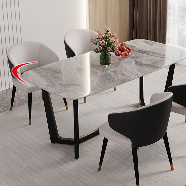 1/5/6/7 Pieces Sintered Stone Dining Table Set Rectangular Dining Room Table Clearhalo 'Dining Room Sets' 'Dining Tables & Seating' 'dining_room_set' 'furn' 'furn_dining_room_set' 'Furniture' 'furniture_dining_room_set' 'Kitchen & Dining Furniture' 1200x1200_42b090c9-8138-45cc-bd6e-dbf308dab591