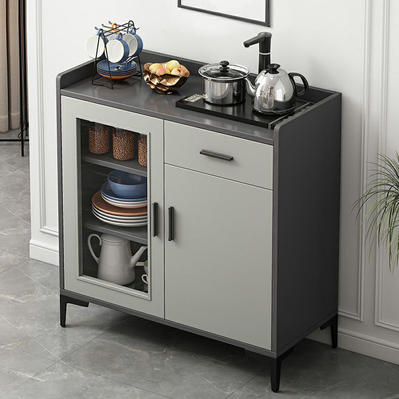 Server da pranzo in stile moderno grigio colore ingegnerizzato in legno con 1 cassetto