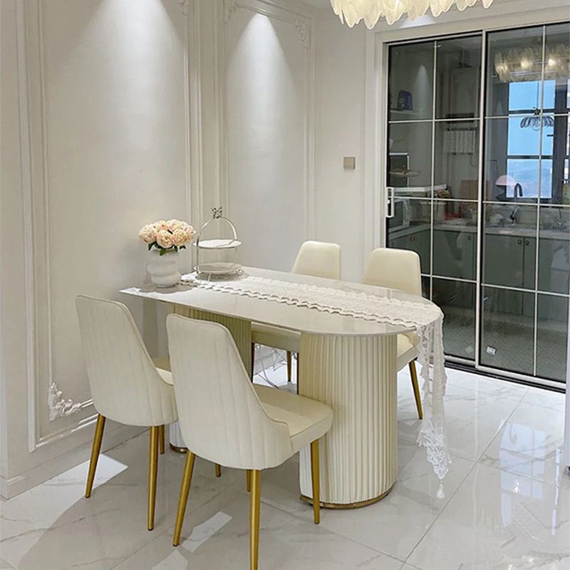 Table à ardoise et en métal Glam Style Simple Restaurant Table à manger de forme libre