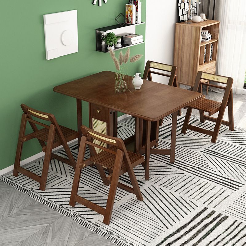 Mid-Century Table Solid Wood Folding Dining Site Table,51.2"L x 35.4"W x 29.5"H Clearhalo 'Dining Tables & Seating' 'Dining Tables' 'dining_table' 'furn' 'furn_dining_table' 'Furniture' 'Kitchen & Dining Furniture' 1200x1200_42b3c1e6-f3c5-487c-b7cc-0abe808fab8e