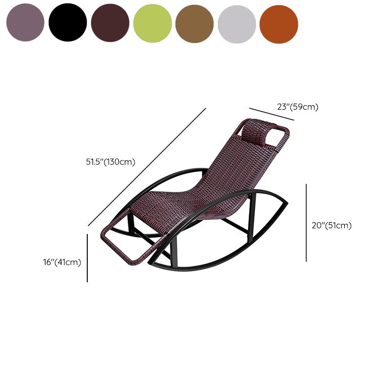 Chaise de fauteuil inclinable créatif chaise de rocker extérieur en osier avec des jambes sombres
