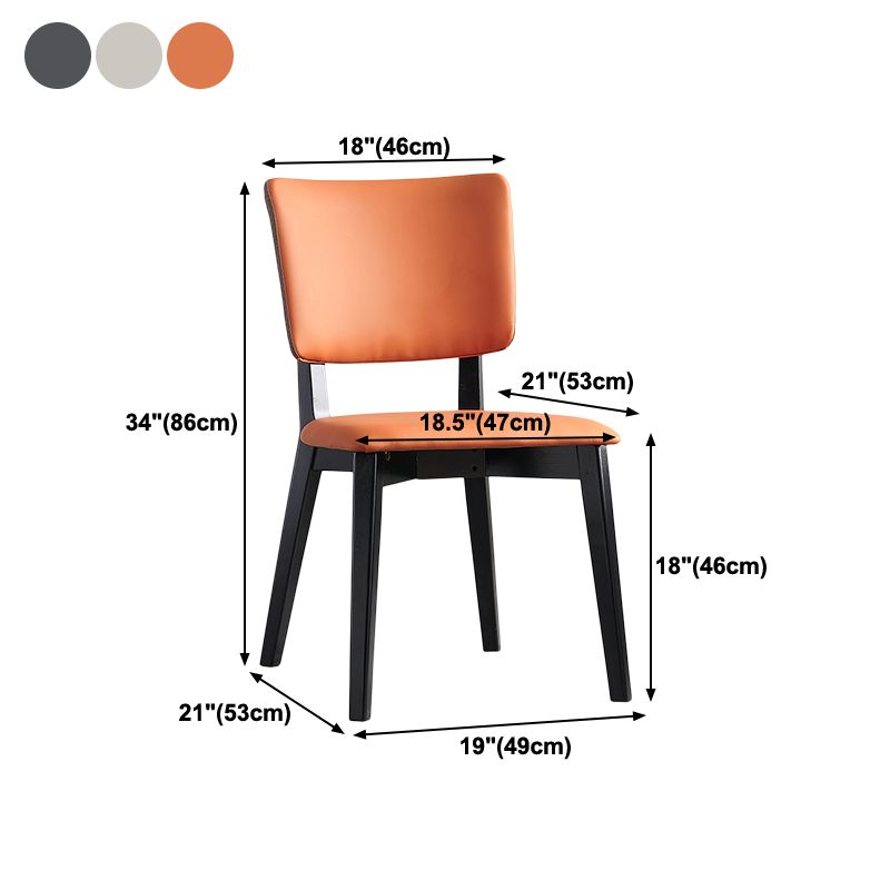 Sillas de estilo contemporáneo silla sin brazo para cocina con patas de madera