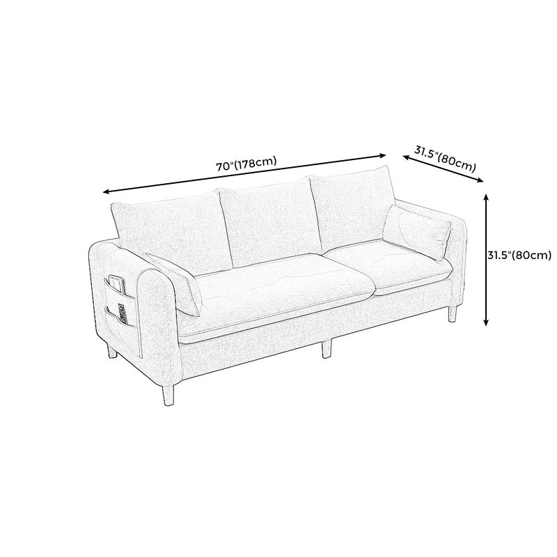 Modern Tuxedo Arm Sofa with Bolster Pillows Standard Sofa with Storage for Living Room Clearhalo 'furn' 'furn_sofas' 'Furniture' 'furniture_sofas' 'kitchen' 'kitchen_sofas' 'Living Room Furniture' 'Sofa' 'sofas' 1200x1200_42b71ba1-59da-4799-b717-18784c52a3f1