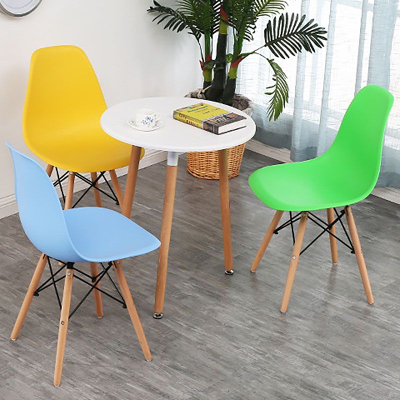 Modern Plastic Home Side Chair Matte Finish Solid Back Dining Chair Clearhalo 'Dining Chairs' 'Dining Tables & Seating' 'dining_chair' 'Furniture' 'furniture_dining_chair' 'Kitchen & Dining Furniture' 1200x1200_42b7a6a5-0756-492f-b339-85f42476cfd2