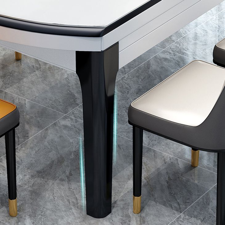 Mesa plegable extensible contemporánea, mesa base de madera maciza para comedor
