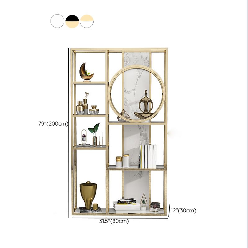 Glam Antique Finish Bookcase Metal Etagere Bookshelf with Shelves Clearhalo 'Bookcases' 'furn' 'furn_bookcases' 'Furniture' 'Office Furniture' 1200x1200_42ba6c73-f2b2-4bd3-a447-f9be3da81db1