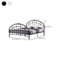 Letto a cornice di ferro standard con testiera arcuata e gambe metalliche