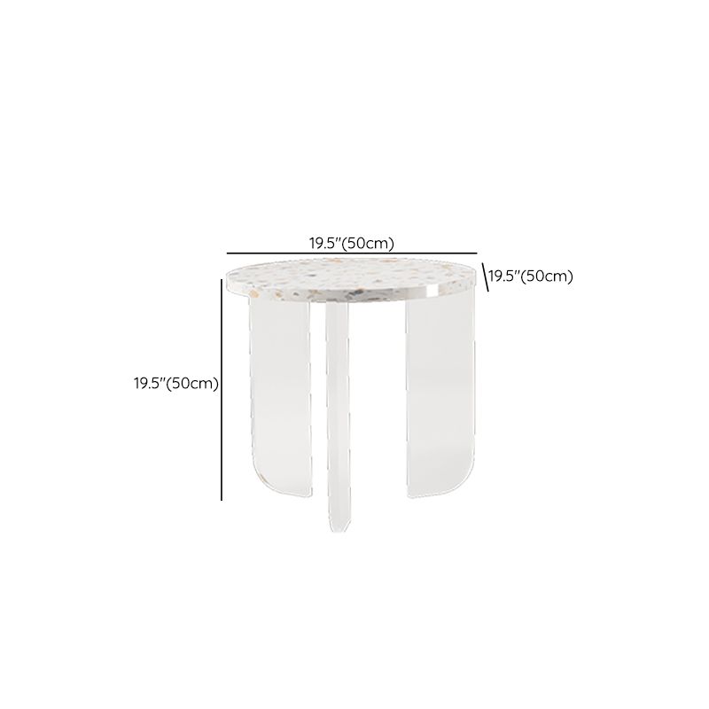 Round Terrazzo Coffee Cocktail Table Set with Acrylic/Ash Legs Clearhalo 'Coffee & Accent Tables' 'Coffee Tables' 'coffee_tables' 'furn' 'furn_coffee_tables' 'Furniture' 'Living Room Furniture' 1200x1200_42bd34e6-e376-4efb-83fd-151155b1b273